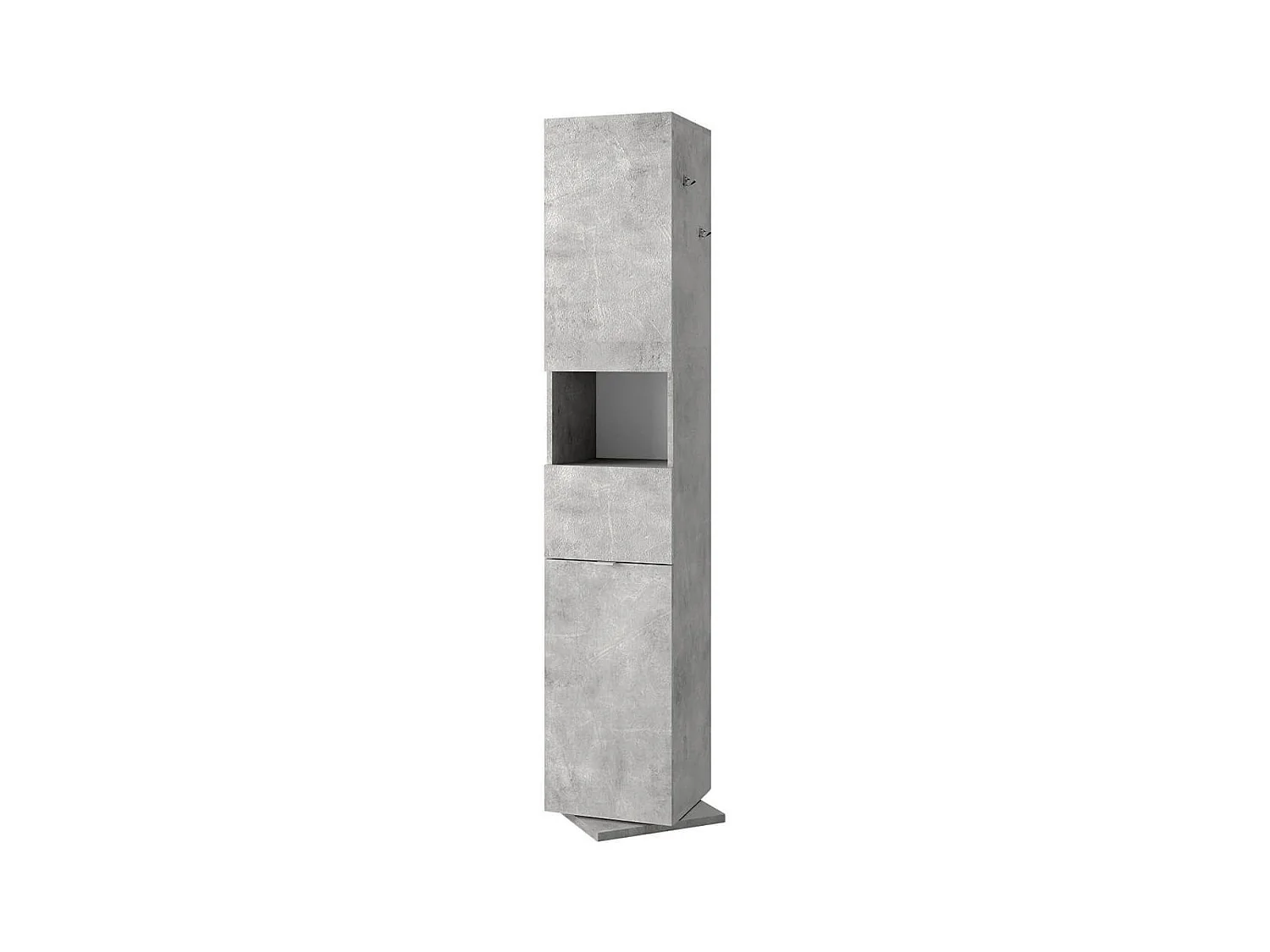 ARTURO - Colonne pivotante 2 portes 1 miroir aspect béton