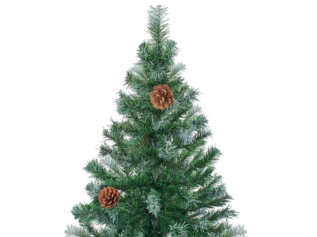 Kunstkerstboom met verlichting kerstballen dennenappels 180 cm