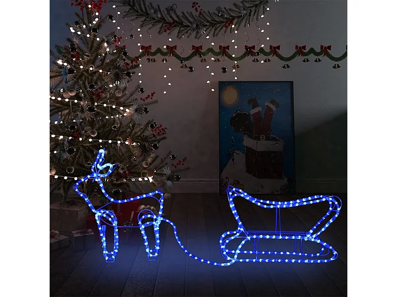 Kerstdecoratie rendier en slee 252 LED's