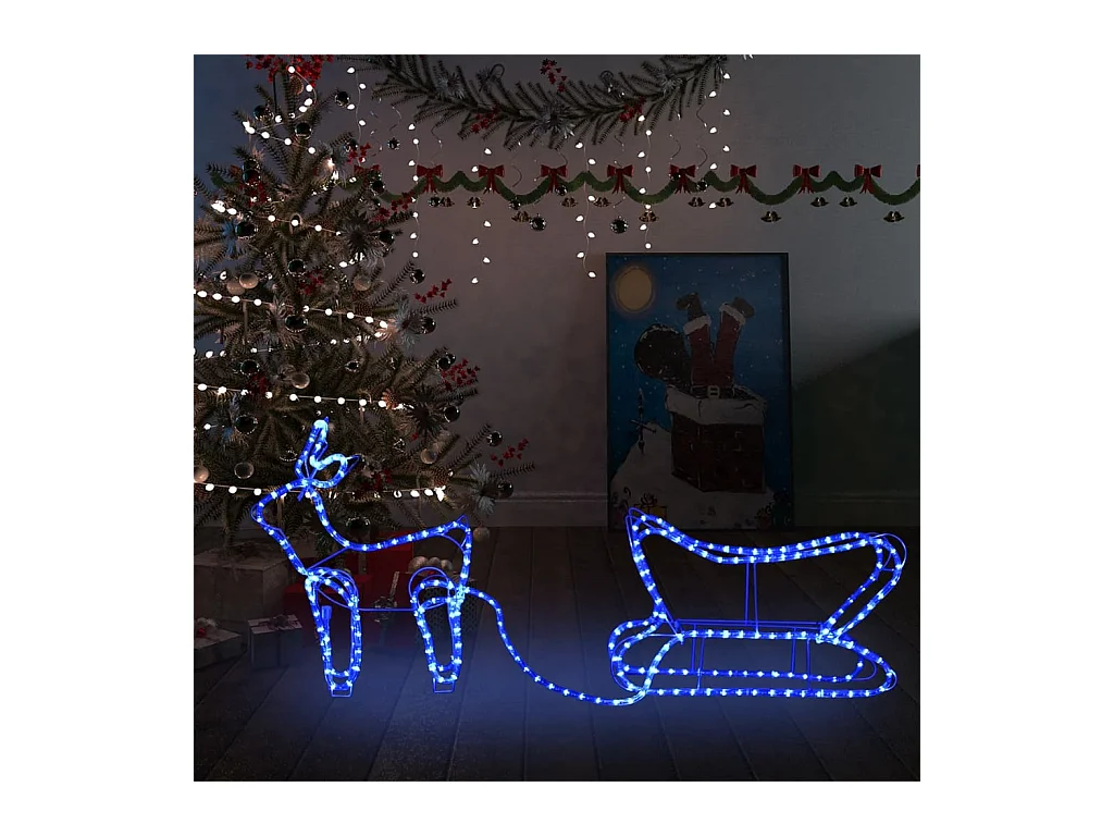 Kerstdecoratie rendier en slee 252 LED's