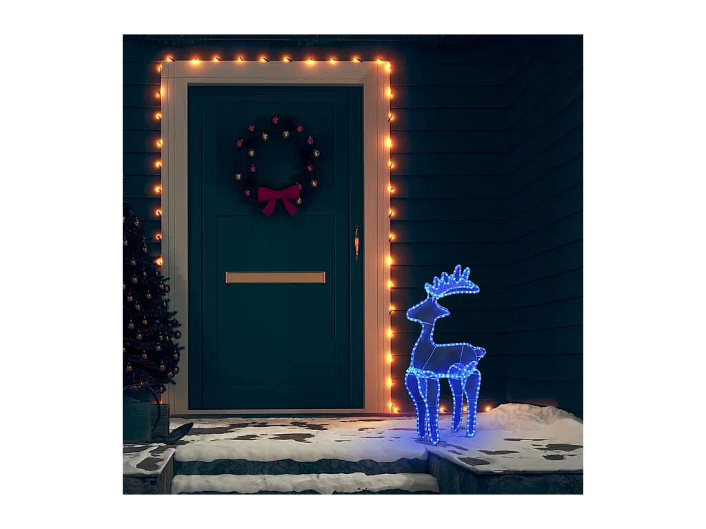 Décoration de Noël de renne avec maille 306 LED 60x24x89 cm