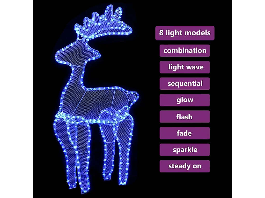 Reno de Navidad con malla 306 LED 60x24x89 cm