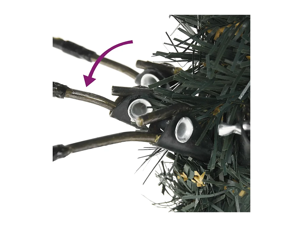 Albero di Natale Artificiale con Base Verde 150 cm PVC