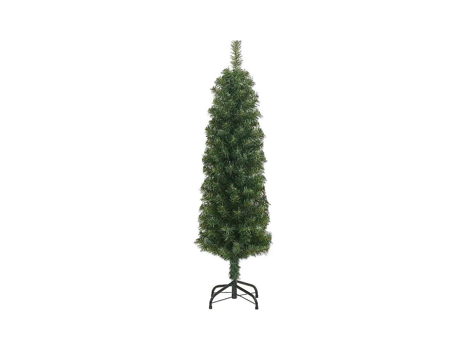 Albero di Natale Artificiale Sottile con Base Verde 150 cm PVC