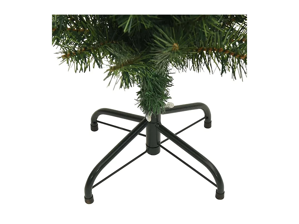 Albero di Natale Artificiale Sottile con Base Verde 150 cm PVC