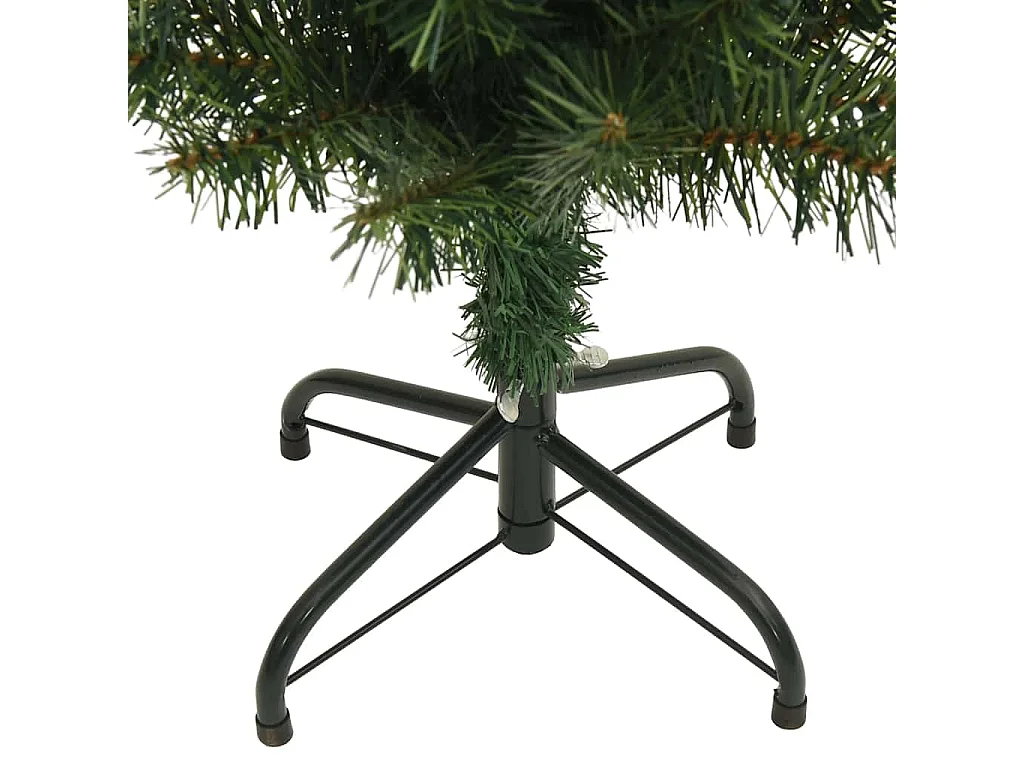 Árbol de Navidad artificial delgado y soporte PVC verde 150 cm