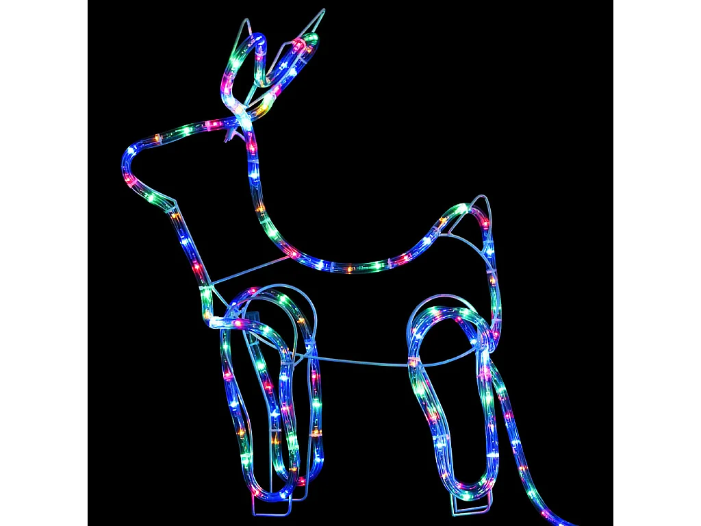 Decoração de Natal rena e trenó de exterior 252 luzes LED