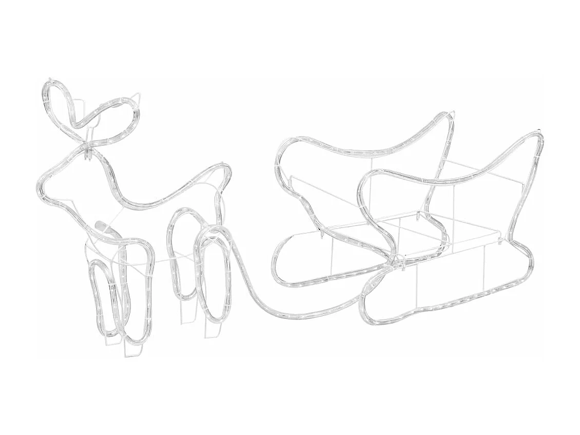 Decoração de Natal rena e trenó de exterior 252 luzes LED