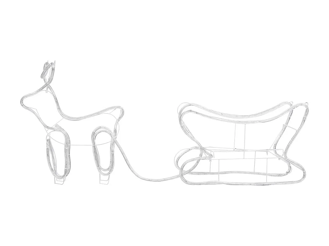 Decoração de Natal rena e trenó de exterior 252 luzes LED