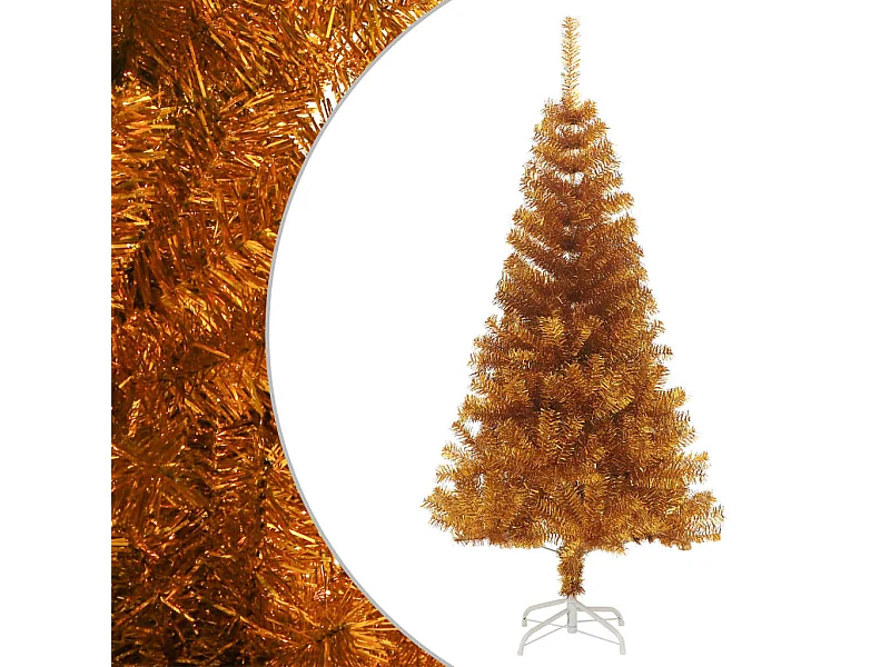 Sapin de Noël artificiel avec support Doré 120 cm PET