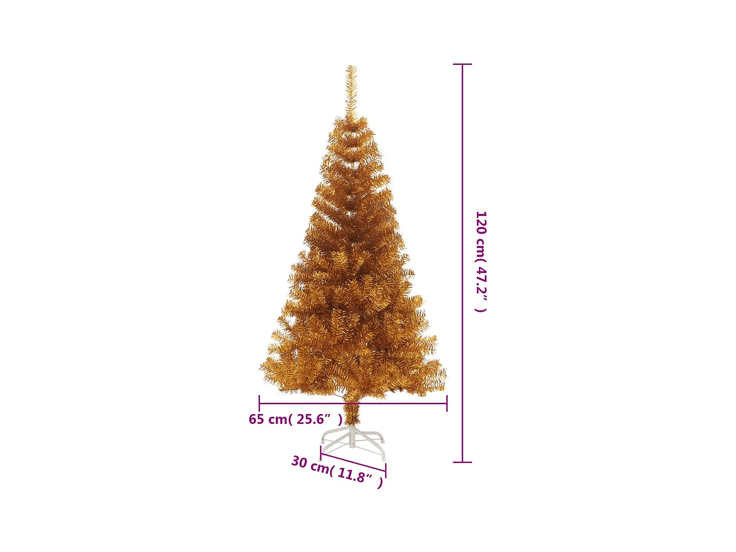 Sapin de Noël artificiel avec support Doré 120 cm PET
