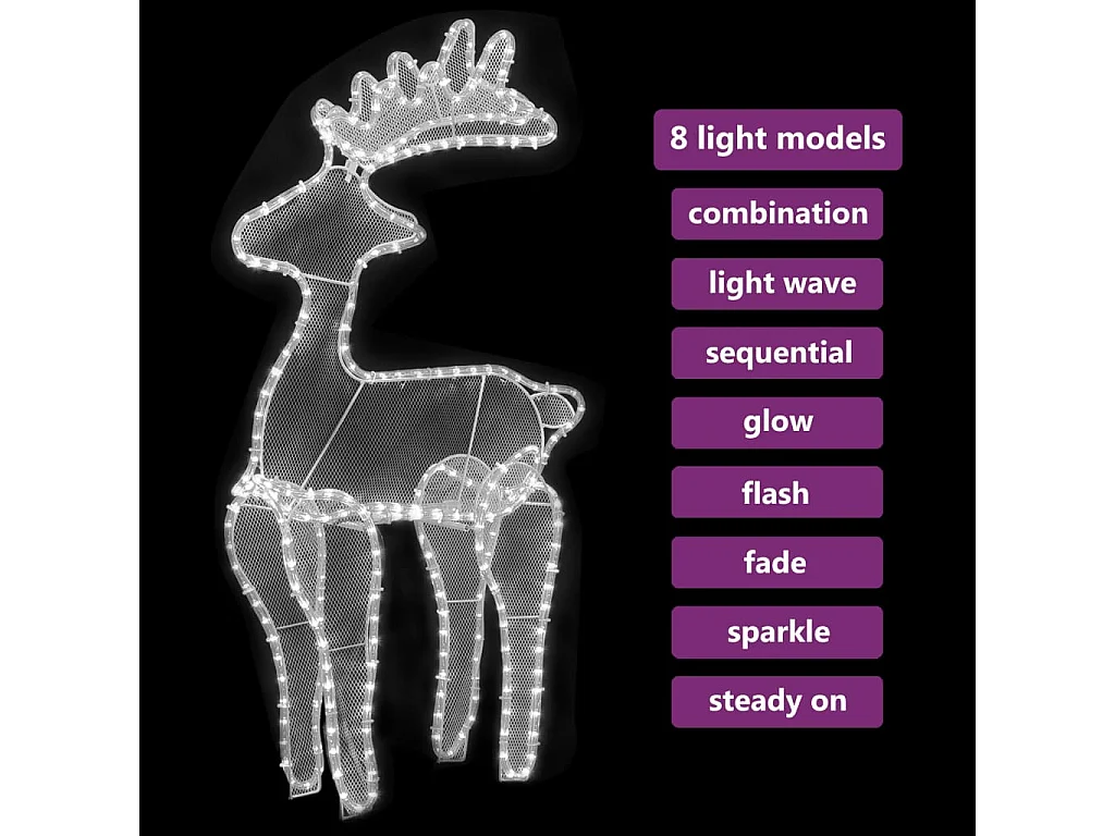 Rentier Weihnachtsdekoration mit Mesh 306 LEDs 60x24x89 cm