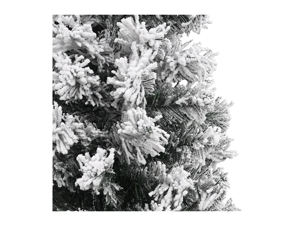 Sapin de Noël artificiel mince flocon de neige vert 210 cm PVC