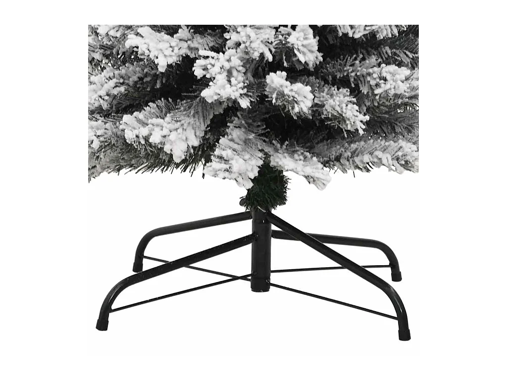 Sapin de Noël artificiel mince flocon de neige vert 210 cm PVC