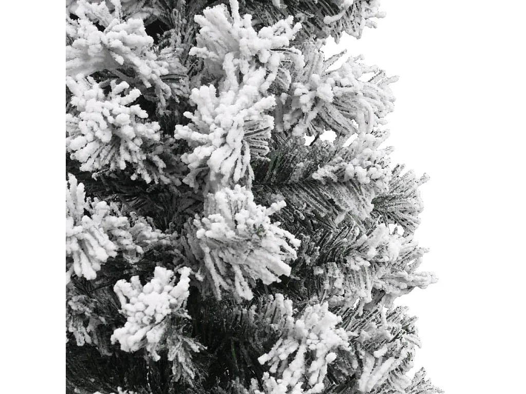Künstlicher Weihnachtsbaum Schlank mit Schnee Grün 210 cm PVC