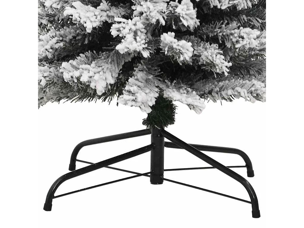 Künstlicher Weihnachtsbaum Schlank mit Schnee Grün 210 cm PVC