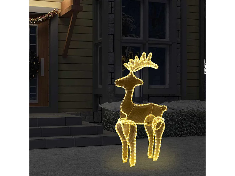 Décoration de Noël de renne avec maille 306 LED 60x24x89 cm