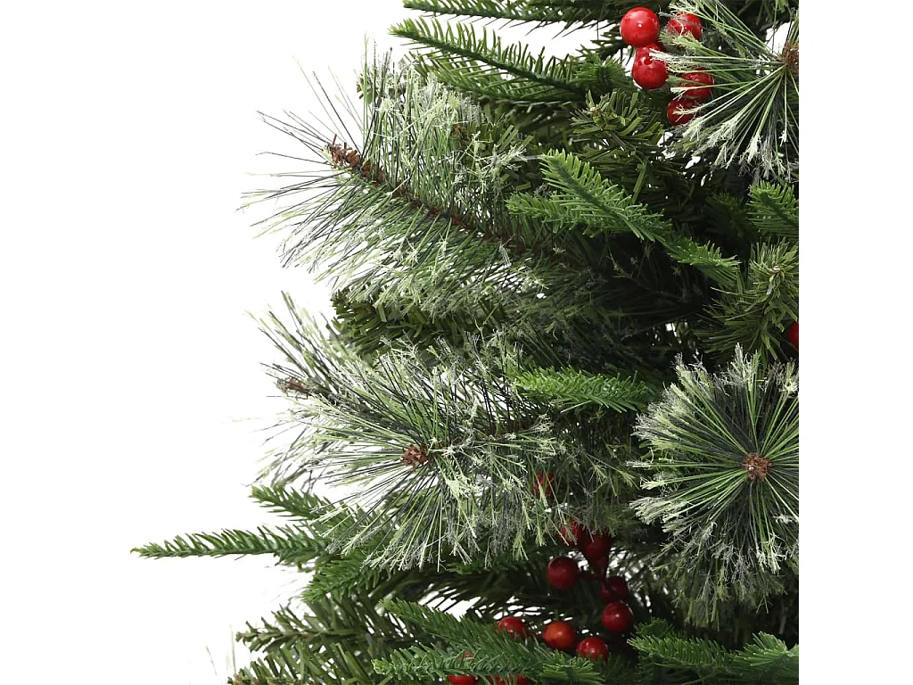 Kerstboom met LED en dennenappels 120 cm PVC en PE groen