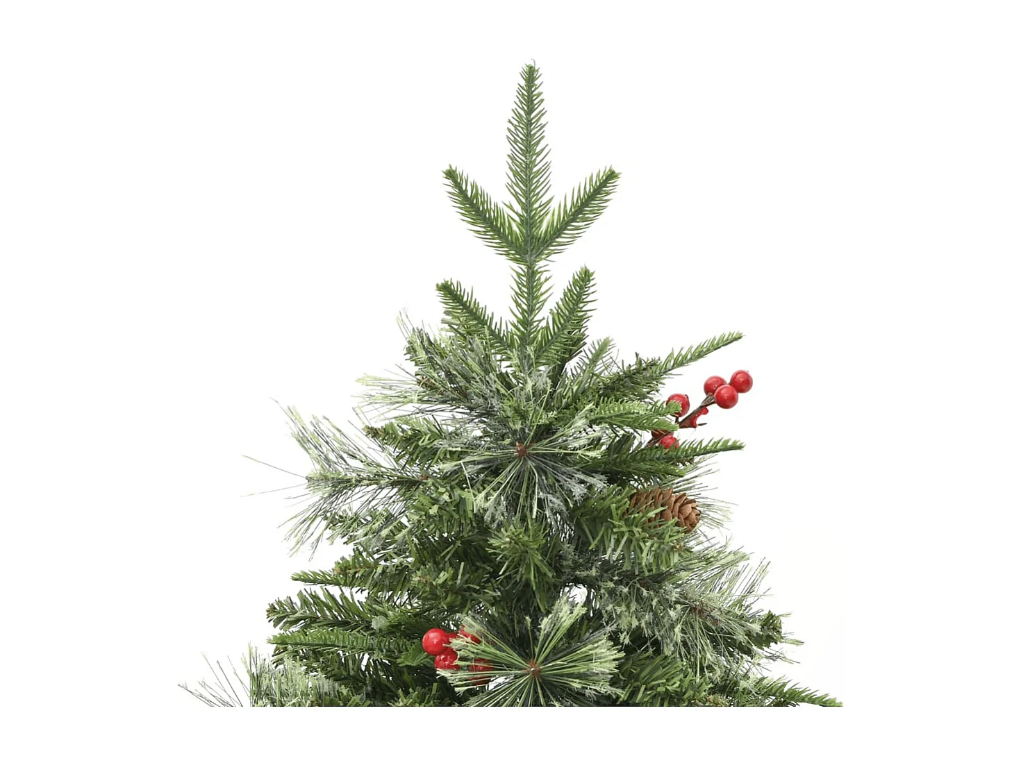 Kerstboom met LED en dennenappels 120 cm PVC en PE groen