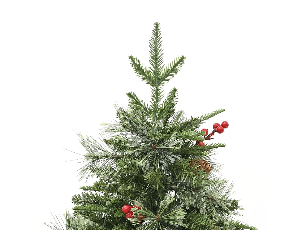 Árvore de Natal com pinhas pré-iluminada 120 cm PVC e PE verde