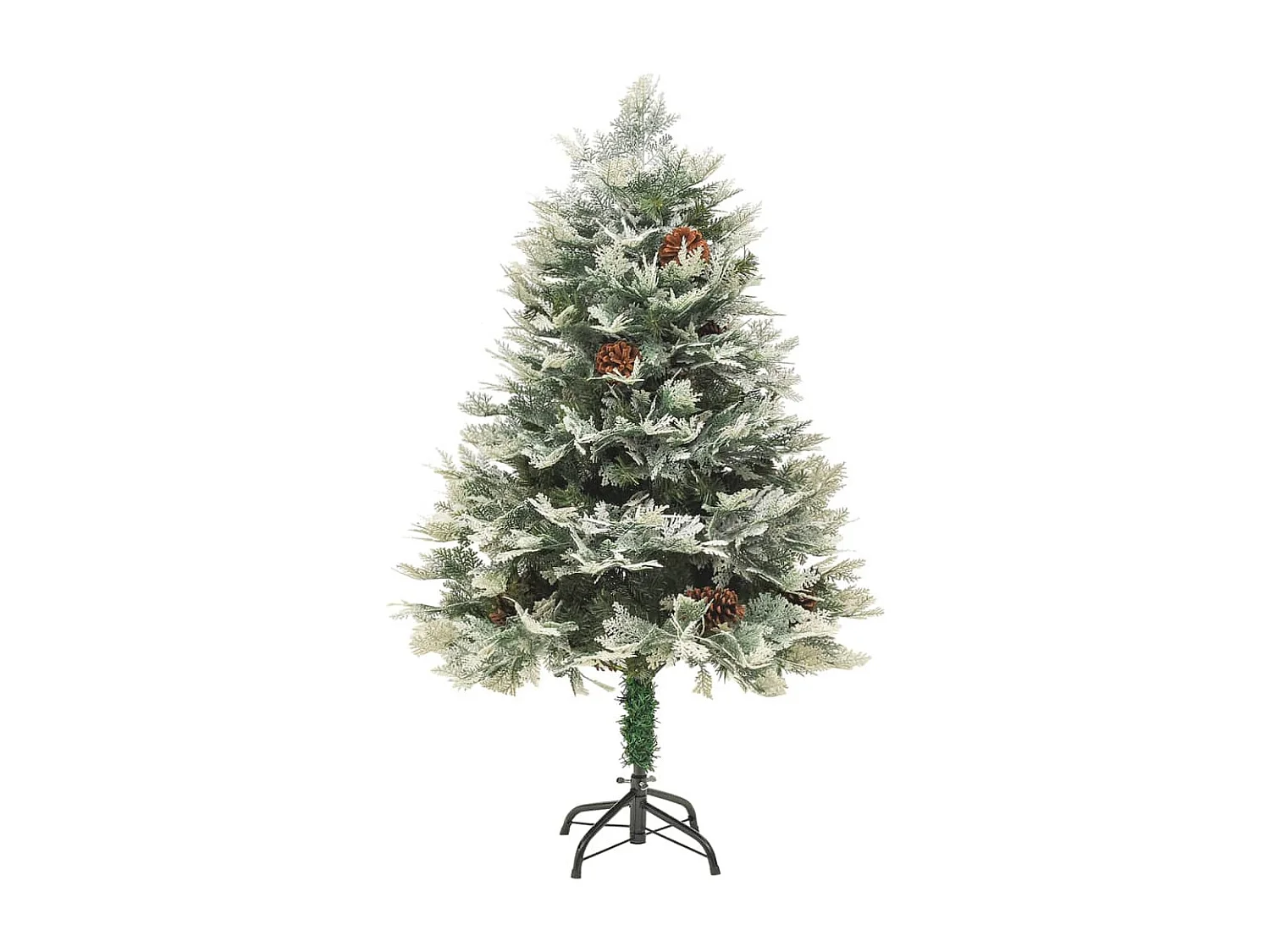 Weihnachtsbaum mit Beleuchtung und Kiefernzapfen Grün 120 cm