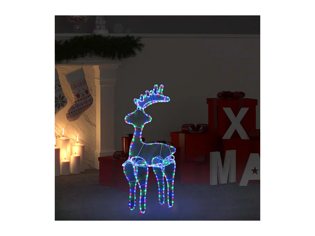 Décoration de Noël de renne avec maille 306 LED 60x24x89 cm