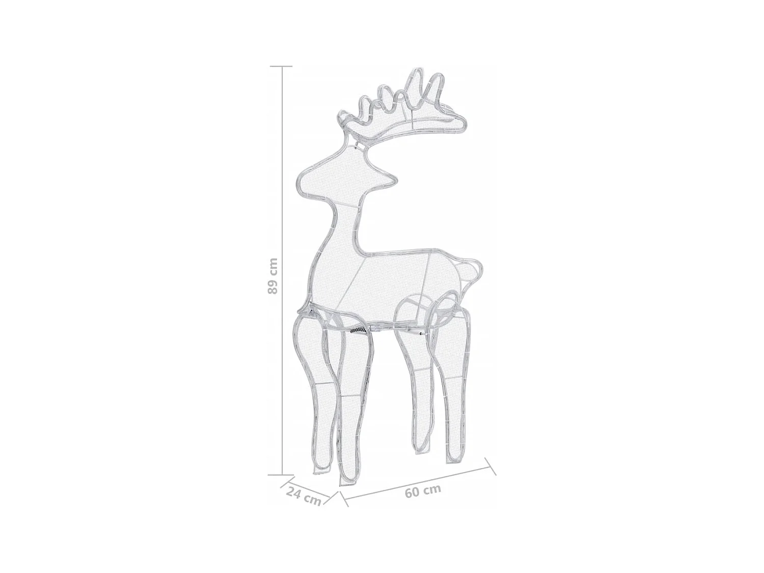 Décoration de Noël de renne avec maille 306 LED 60x24x89 cm