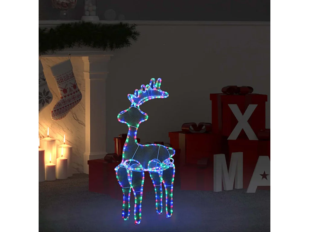 Rentier Weihnachtsdekoration mit Mesh 306 LEDs 60x24x89 cm