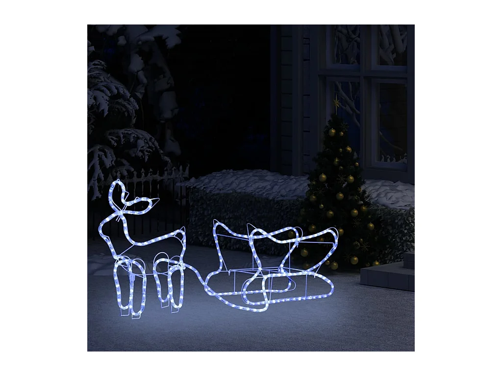 Kerstdecoratie rendier en slee 252 LED's