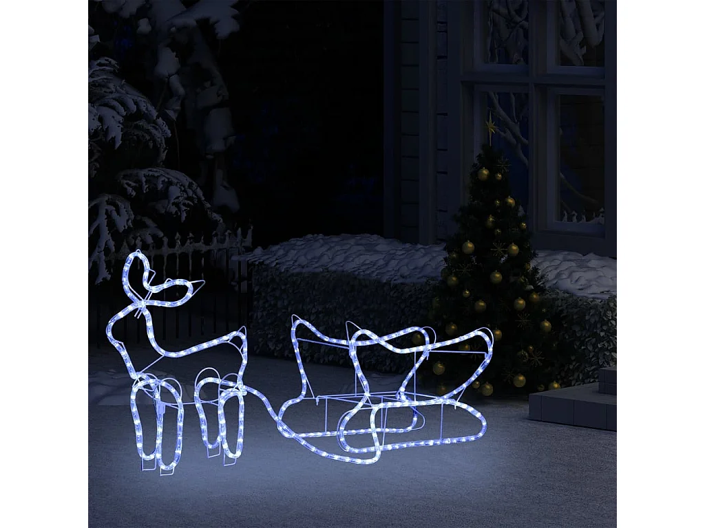 Weihnachtsdekoration Rentiere und Schlitten Outdoor 252 LEDs