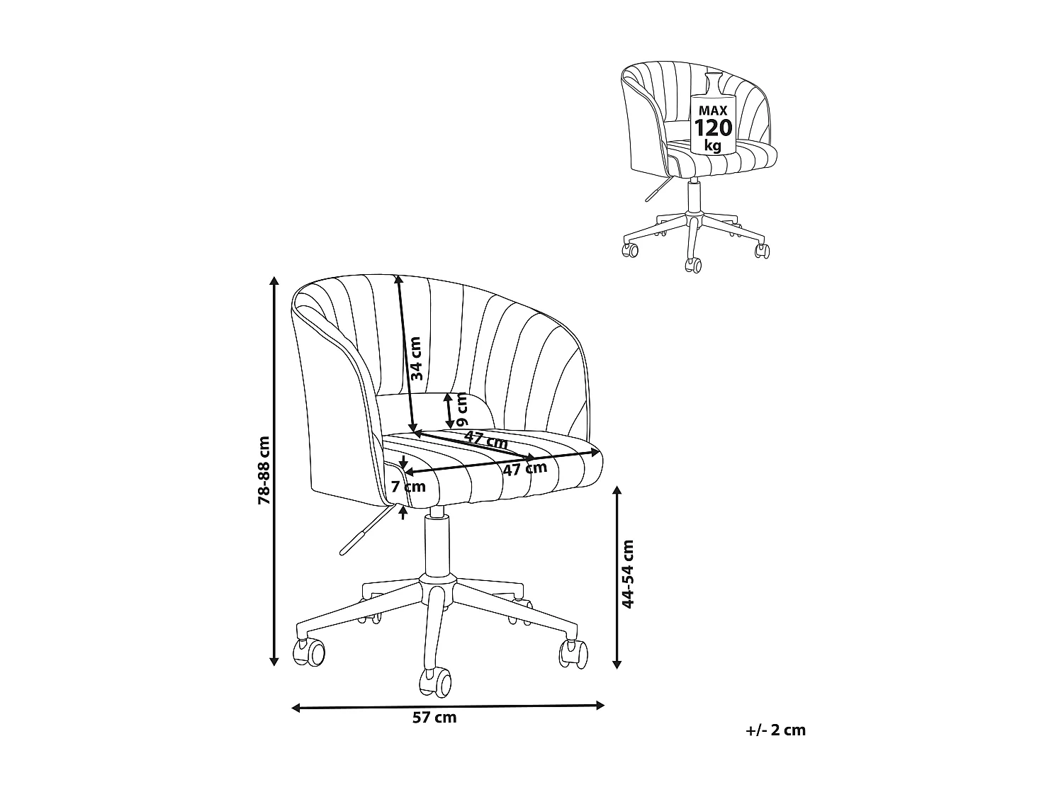 Chaise de bureau KATONAH Velours Gris clair