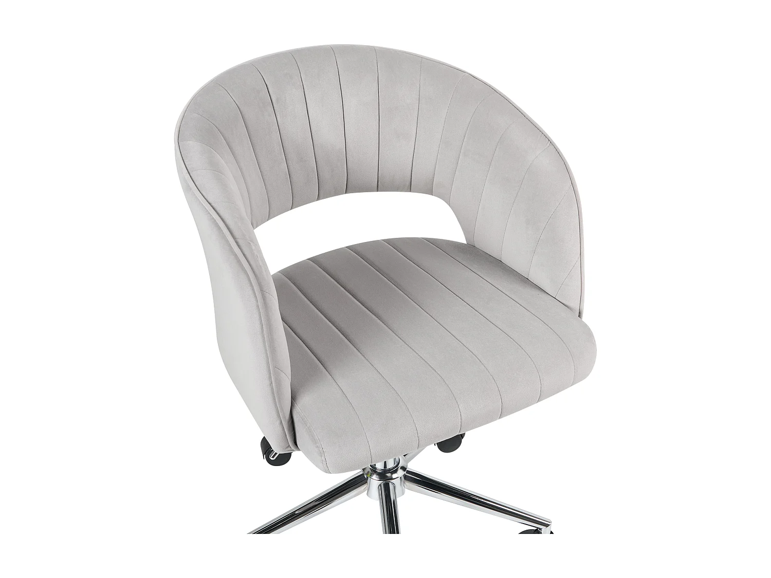 Chaise de bureau KATONAH Velours Gris clair