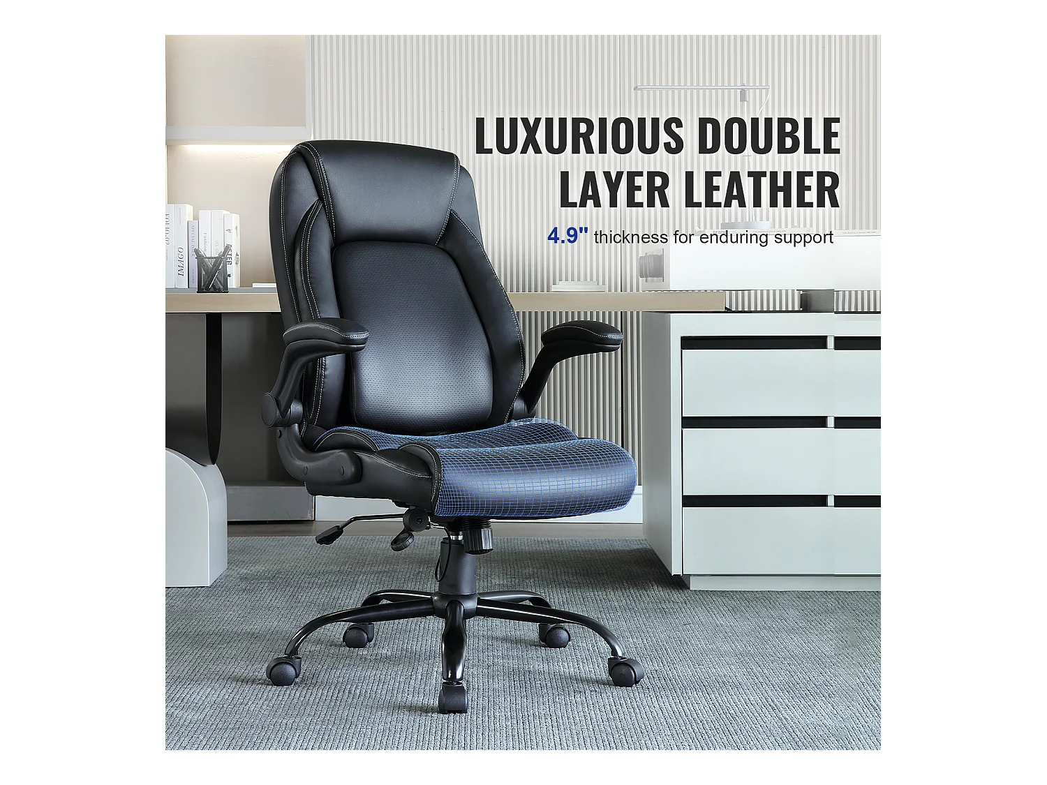 Chaise de Bureau, SucceBuy Chaise de Bureau Exécutive, Chaise Confortable avec Support Lombaire Réglable