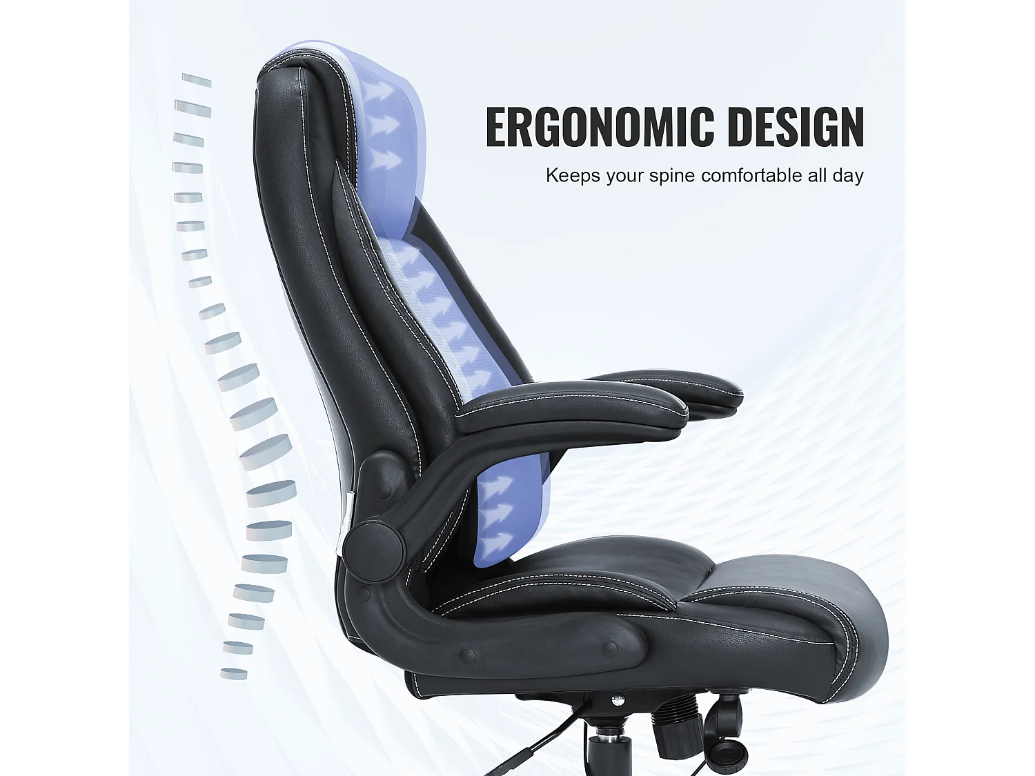 Chaise de Bureau, SucceBuy Chaise de Bureau Exécutive, Chaise Confortable avec Support Lombaire Réglable