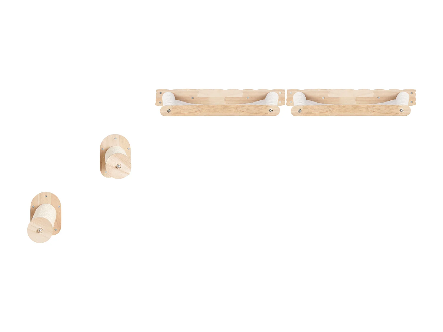 Arbre à chat SucceBuy Étagères Murales pour Chat avec 2 Poteaux de Saut et 2 Hamacs, Pouvant Supporter jusqu'à 40 lb