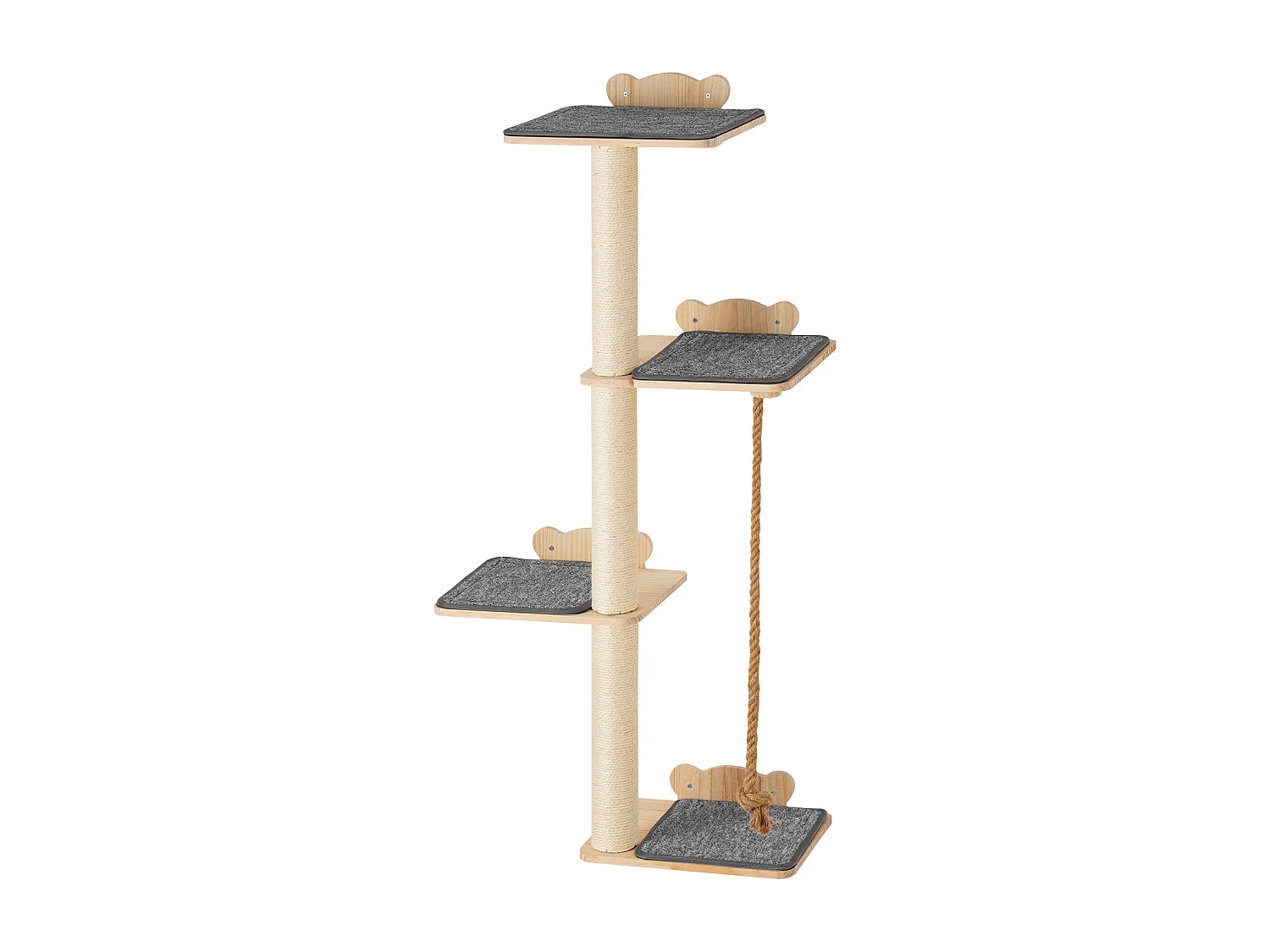 Arbre à chat SucceBuy Étagères Murales pour Arbre à Chat avec Plateformes, Meuble pour Chat de Style Arbre