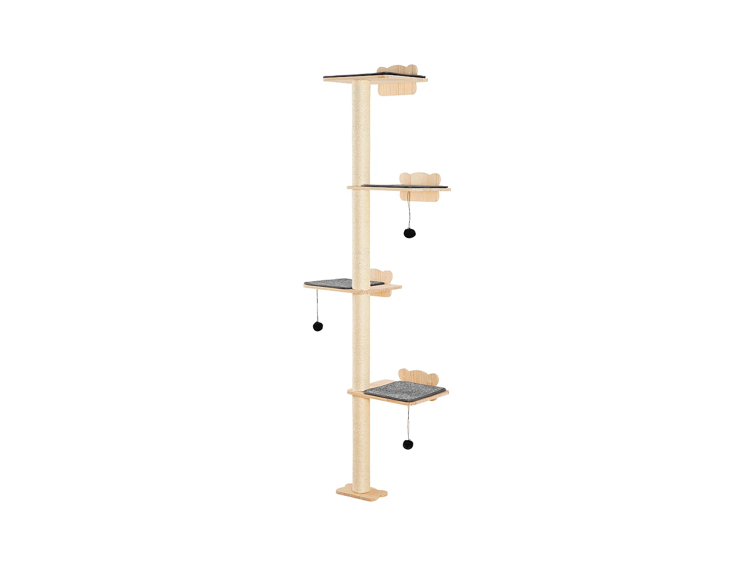 Arbre à chat SucceBuy Étagères Murales pour Arbre à Chat avec Plateformes, Ensemble de Meubles pour Chat en Forme D'arbre