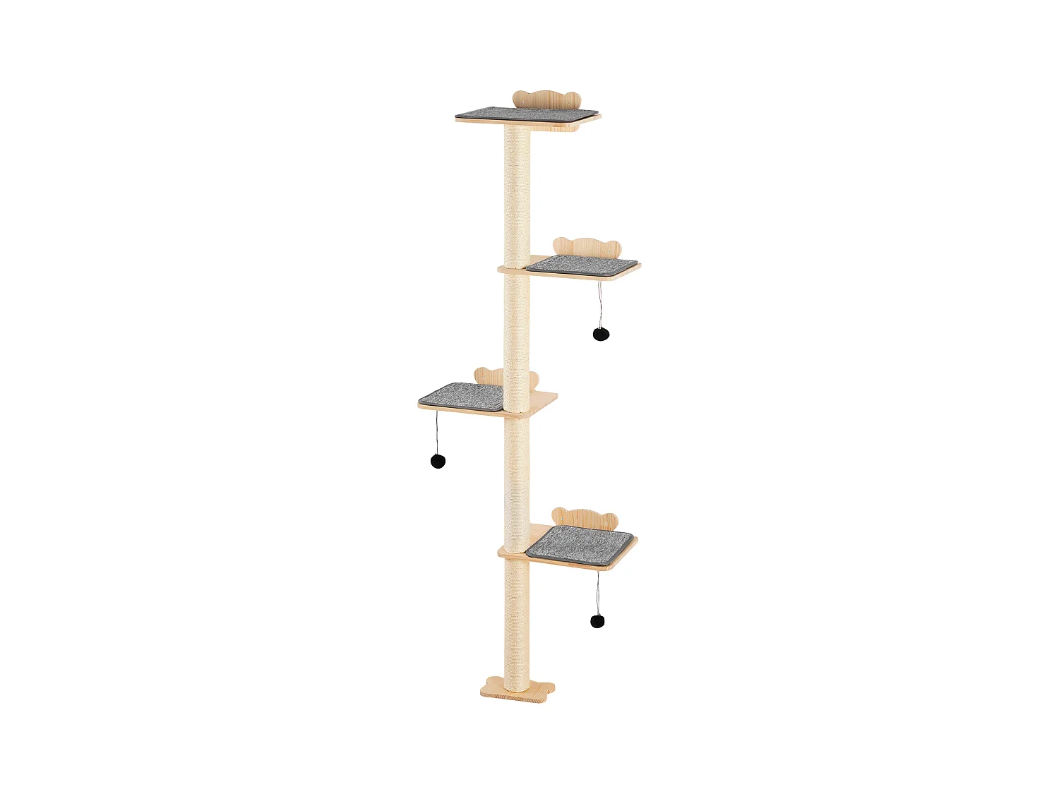SucceBuy Mensole per alberi per gatti da parete con piattaforme, set di mobili per gatti a forma di albero