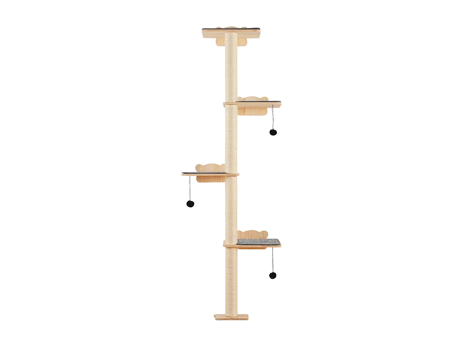 Arbre à chat SucceBuy Étagères Murales pour Arbre à Chat avec Plateformes, Ensemble de Meubles pour Chat en Forme D'arbre