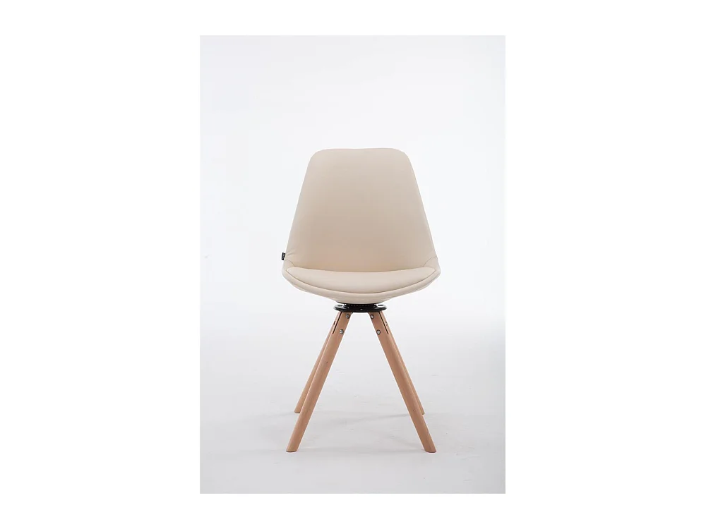 Esszimmerstuhl - Kunstleder & natura - creme - Calais