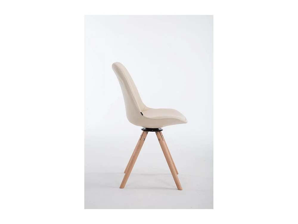 Esszimmerstuhl - Kunstleder & natura - creme - Calais