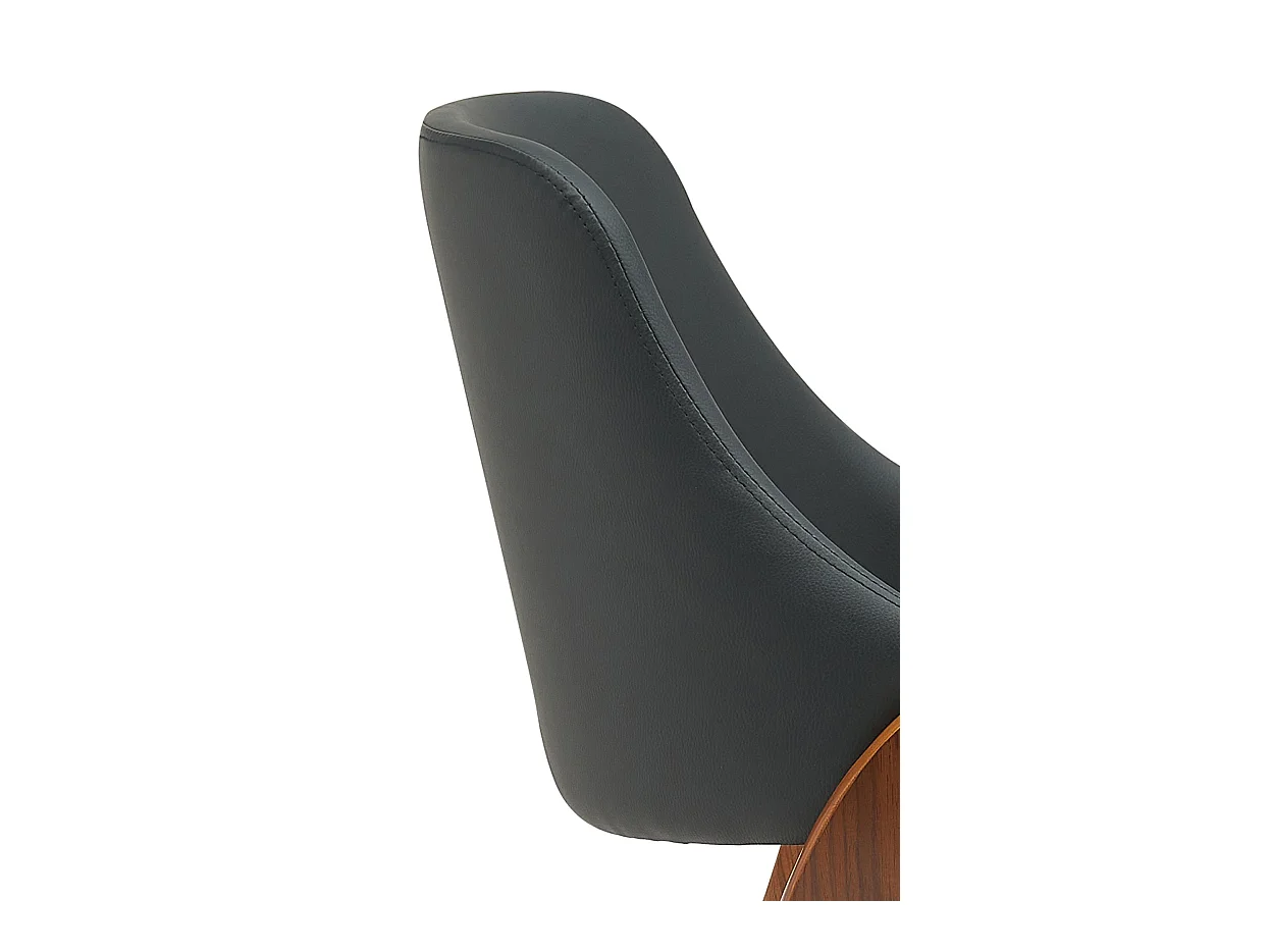 chaise salle à manger - Similicuir - Noyer / Noir - Vangale