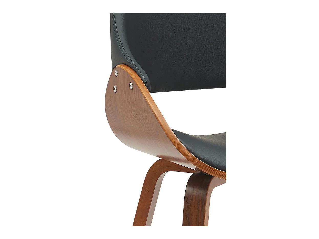 chaise salle à manger - Similicuir - Noyer / Noir - Vangale