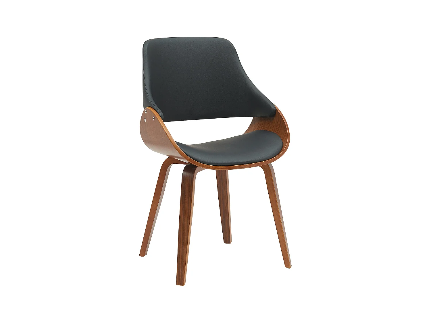 chaise salle à manger - Similicuir - Noyer / Noir - Vangale