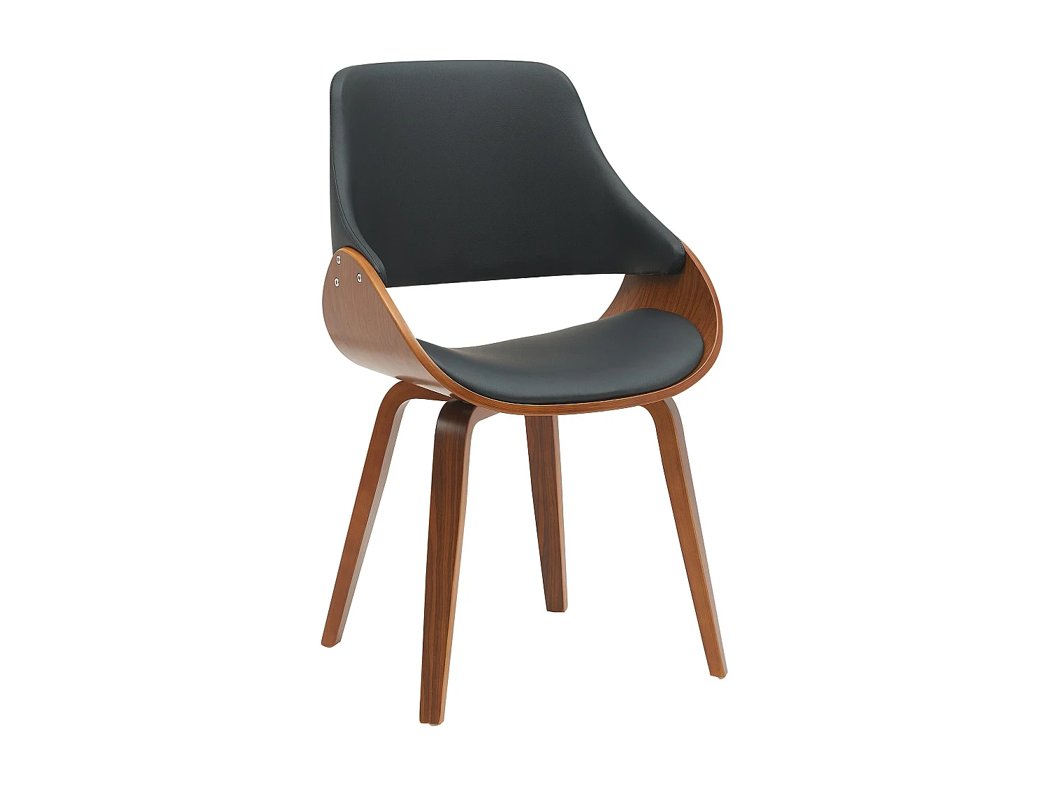 chaise salle à manger - Similicuir - Noyer / Noir - Vangale