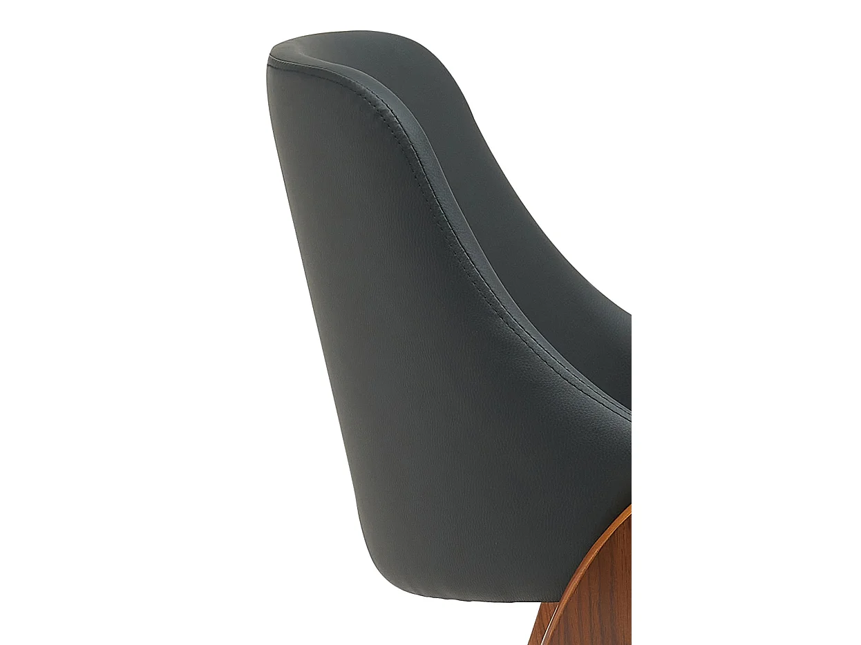 chaise salle à manger - Similicuir - Noyer / Noir - Vangale