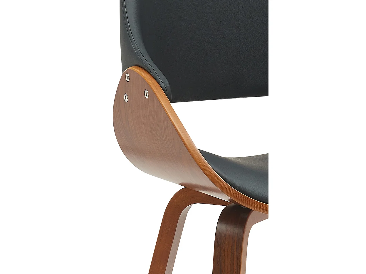 chaise salle à manger - Similicuir - Noyer / Noir - Vangale