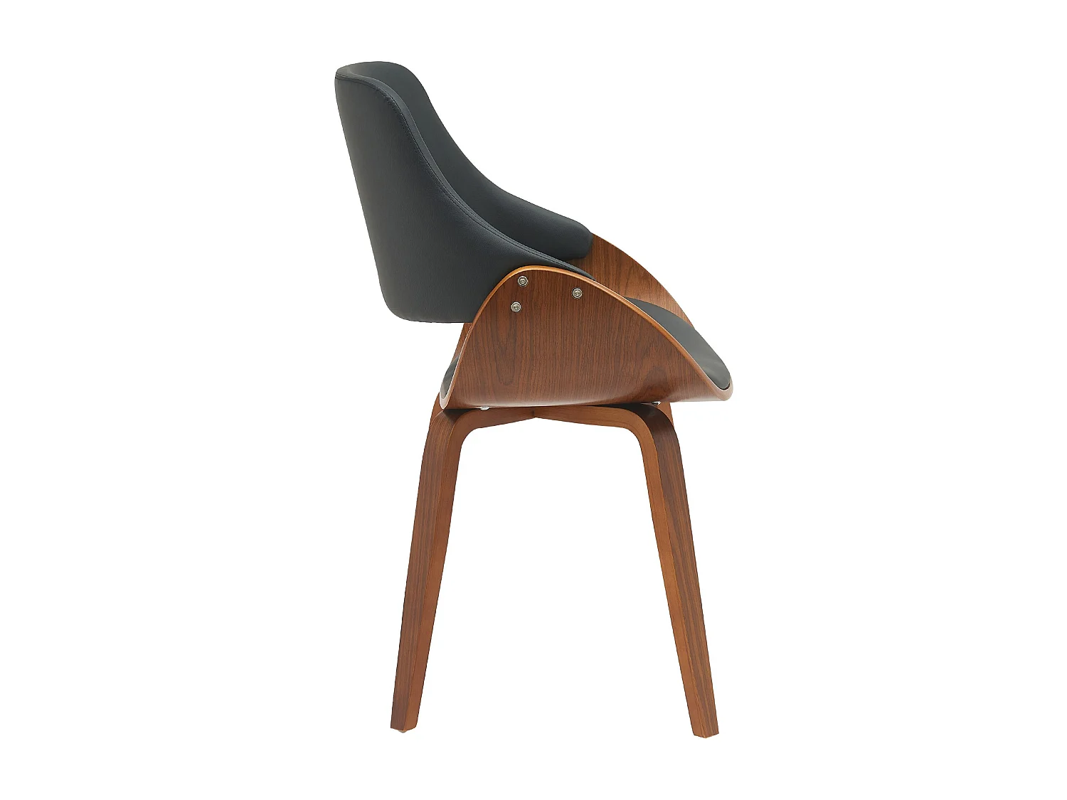 chaise salle à manger - Similicuir - Noyer / Noir - Vangale