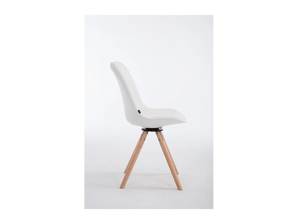 Eetkamerstoelen - Kunstleer & natura - wit - Calais