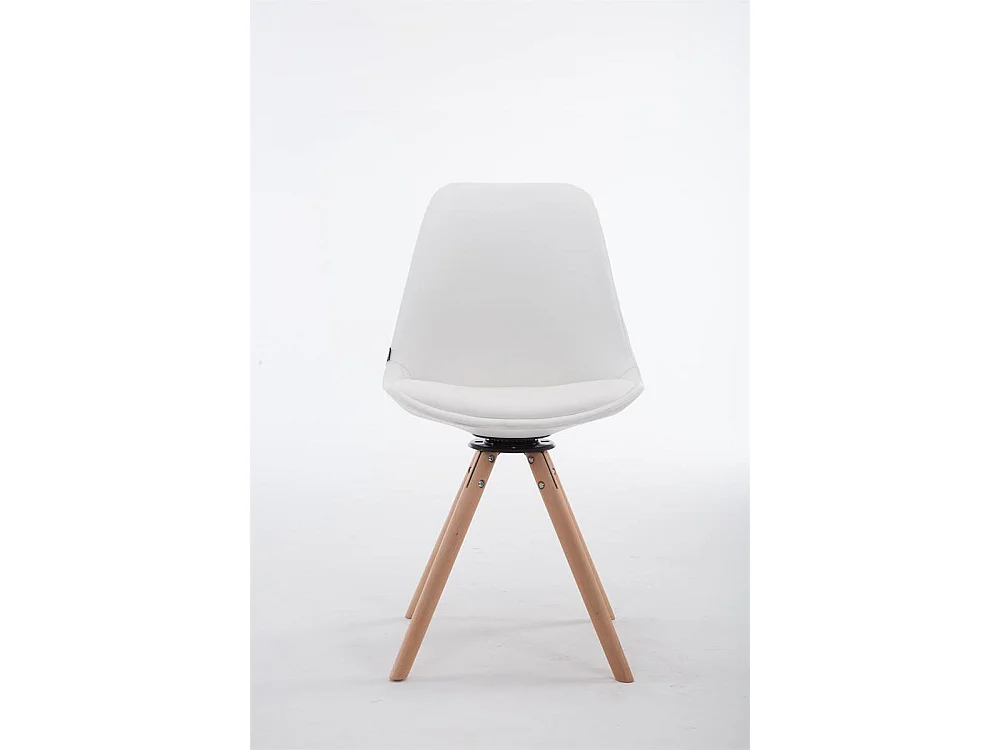 Esszimmerstuhl - Kunstleder & natura - weiß - Calais